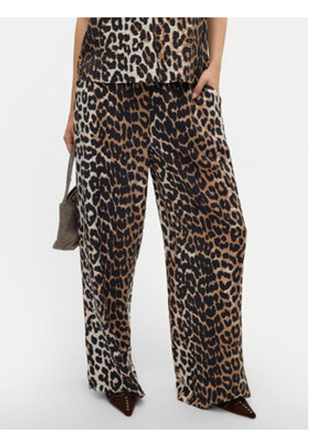 Vero Moda Spodnie materiałowe Josie 10303759 Brązowy Wide Leg. Kolor: brązowy. Materiał: wiskoza