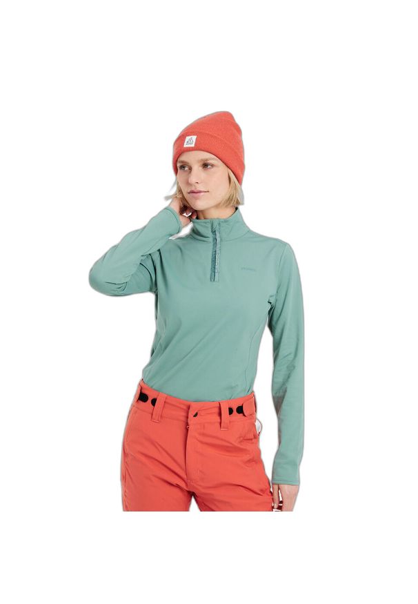 Damski polar 1/4 zip Protest Fabriz. Kolor: zielony. Materiał: polar. Sezon: zima. Sport: narciarstwo