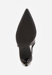 Born2be - Czarne Sandały Vices na Szpilce z Noskiem w Szpic Tilvianea. Okazja: na co dzień. Kolor: czarny. Materiał: satyna, jeans. Obcas: na szpilce. Styl: casual, elegancki, wizytowy. Wysokość obcasa: średni #7