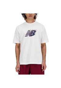 Koszulka męska New Balance MT41526WT – biała. Kolor: biały. Materiał: materiał, bawełna, dresówka