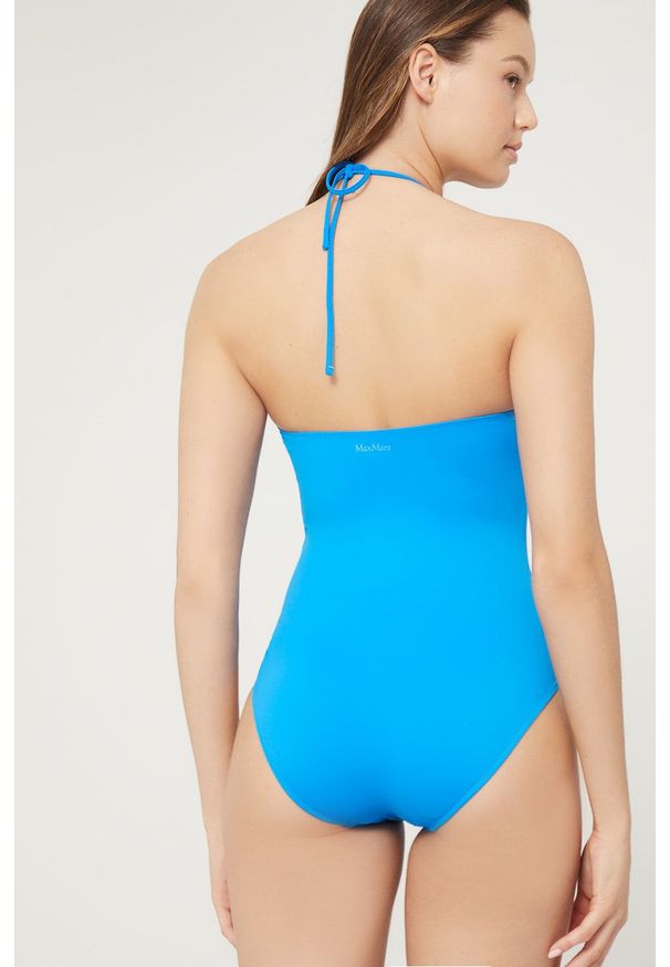 Max Mara Leisure jednoczęściowy strój kąpielowy lekko usztywniona miseczka. Kolor: niebieski. Materiał: dzianina. Wzór: gładki
