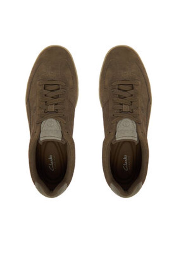 Clarks Sneakersy CraftRally Ace 26183361 Khaki. Kolor: brązowy. Materiał: zamsz, skóra