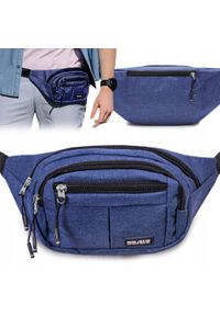 Męska Saszetka na Biodro (Nerka) - Pako Jeans - Niebieska. Kolor: niebieski. Materiał: poliester #6