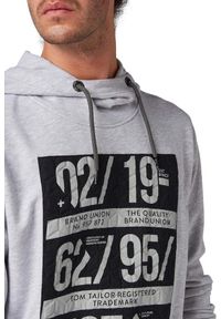 Bluza turystyczna męska Tom Tailor Hoodie Artwork. Typ kołnierza: kaptur. Kolor: szary. Materiał: poliester, bawełna