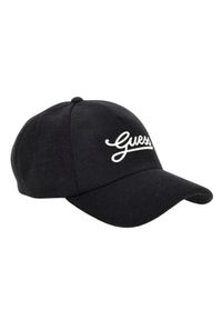Guess - GUESS Czarna czapka z daszkiem Baseball Cap. Kolor: czarny