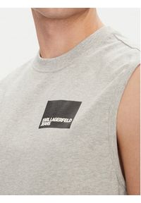 Karl Lagerfeld - KARL LAGERFELD Tank top A2M17053 Szary Relaxed Fit. Typ kołnierza: dekolt w karo. Kolor: szary. Materiał: bawełna #5