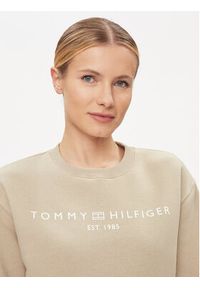 TOMMY HILFIGER - Tommy Hilfiger Bluza WW0WW39791 Beżowy Relaxed Fit. Kolor: beżowy. Materiał: bawełna, syntetyk #4