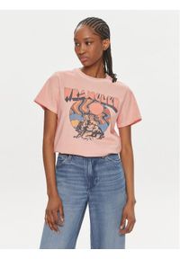 Wrangler T-Shirt 112350279 Koralowy Regular Fit. Kolor: pomarańczowy. Materiał: bawełna