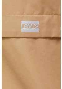 Levi's® - Levi's kurtka damska kolor beżowy przejściowa oversize. Okazja: na spotkanie biznesowe. Kolor: beżowy. Materiał: materiał. Wzór: aplikacja, gładki. Styl: biznesowy