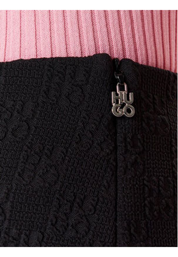 Hugo - HUGO Spodnie materiałowe Naiblu 50542425 Czarny Regular Fit. Kolor: czarny. Materiał: syntetyk