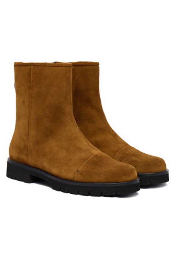 HÖGL Botki 0-101502-89000 Khaki. Kolor: brązowy. Materiał: skóra, zamsz