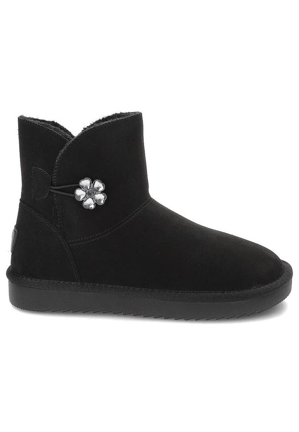 Czarne Śniegowce Marco Tozzi Modne Ocieplane Buty Damskie. Kolor: czarny. Materiał: syntetyk, materiał, zamsz, futro. Szerokość cholewki: normalna. Sezon: zima