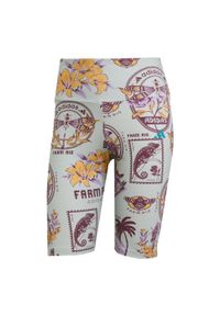 Adidas - Szorty rowerowe adidas X Farm. Kolor: fioletowy, szary, wielokolorowy. Sport: fitness