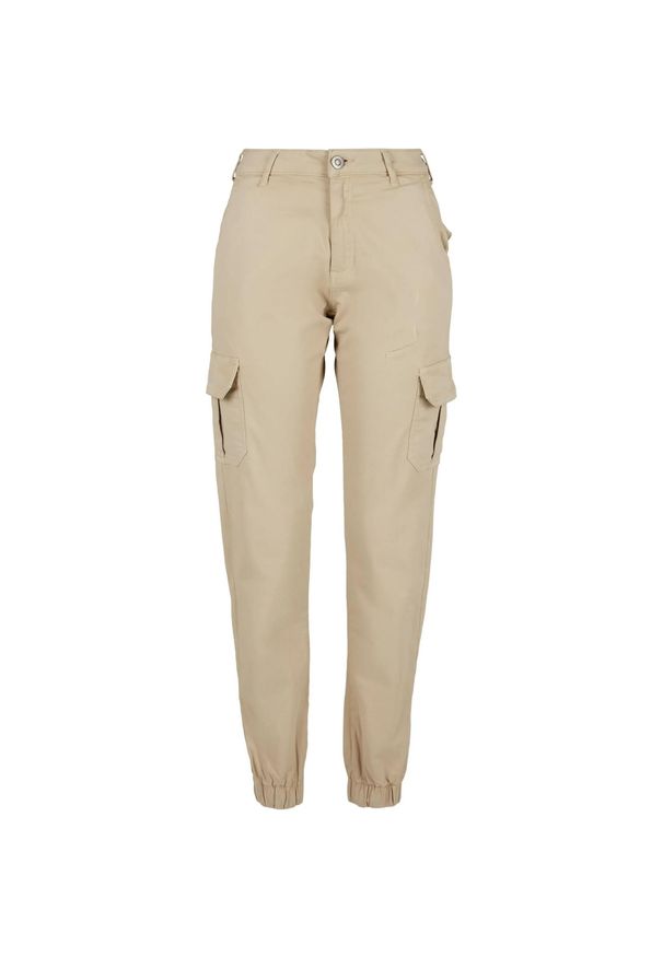 Urban Classics - Spodnie Cargo Damskie Z Wysokimi Stanami. Stan: podwyższony. Kolor: szary, wielokolorowy, brązowy. Długość: długie