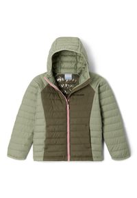 columbia - Kurtka zimowa dziewczęca Columbia Powder Lite Girls Hooded Jacket. Kolor: zielony. Sezon: zima. Sport: turystyka piesza