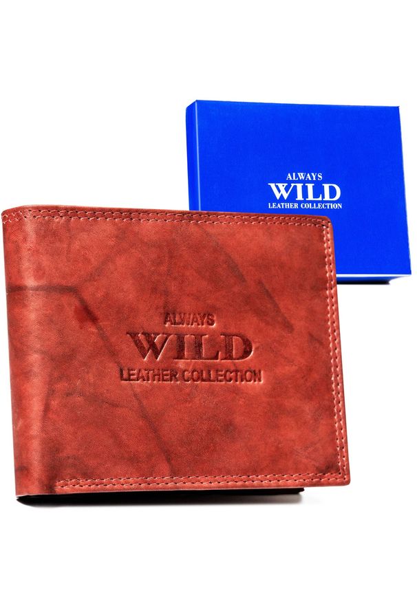 ALWAYS WILD - Portfel skórzany Always Wild AW-N7-MAL brązowy. Kolor: brązowy. Materiał: skóra