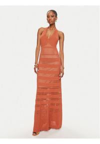TwinSet - TWINSET Sukienka dzianinowa 241TT3112 Pomarańczowy Slim Fit. Kolor: pomarańczowy. Materiał: syntetyk #1