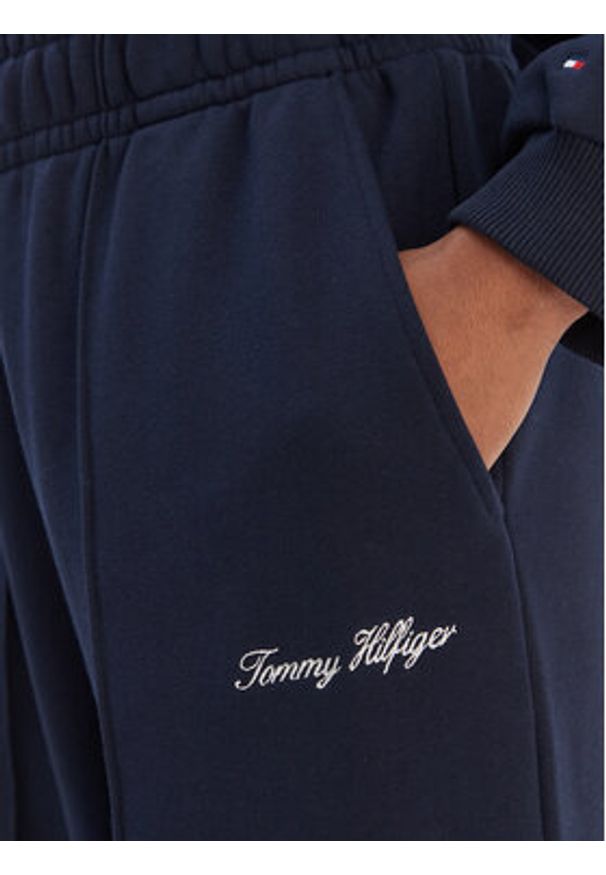 TOMMY HILFIGER - Tommy Hilfiger Spodnie dresowe Script WW0WW48784 Granatowy Relaxed Fit. Kolor: niebieski. Materiał: bawełna