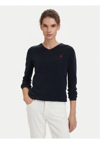 Beverly Hills Polo Club Sweter P-SS26W-M536563 Granatowy Regular Fit. Typ kołnierza: polo. Kolor: niebieski. Materiał: bawełna #1