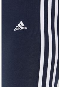 Adidas - adidas Legginsy H07771 damskie kolor granatowy gładkie. Kolor: niebieski. Materiał: bawełna. Wzór: gładki #4