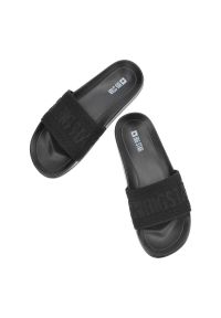 Big-Star - Czarne Klapki Big Star Wodoodporne Buty Damskie. Okazja: na spacer, na plażę, na co dzień. Kolor: czarny. Materiał: dziergany, materiał. Wzór: jednolity, aplikacja. Sezon: lato. Styl: casual, klasyczny #6