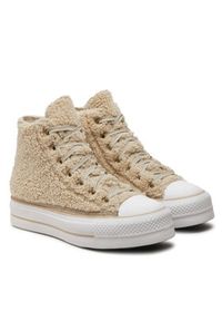 Converse Trampki Chuck Taylor All Star Lift Platform Sherpa A05509C Beżowy. Kolor: beżowy. Materiał: materiał. Obcas: na platformie #4