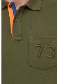 MANUEL RITZ - Manuel Ritz polo bawełniane kolor zielony z aplikacją. Typ kołnierza: polo. Kolor: zielony. Materiał: bawełna. Długość: krótkie. Wzór: aplikacja #5