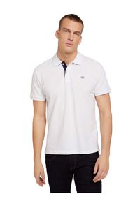 Tom Tailor Polo 1027713 Biały Regular Fit. Typ kołnierza: polo. Kolor: biały. Materiał: bawełna