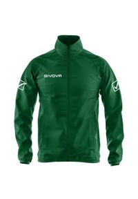 Kurtka do piłki nożnej męska Givova Basico przeciwdeszczowa. Kolor: zielony. Materiał: nylon. Sport: piłka nożna