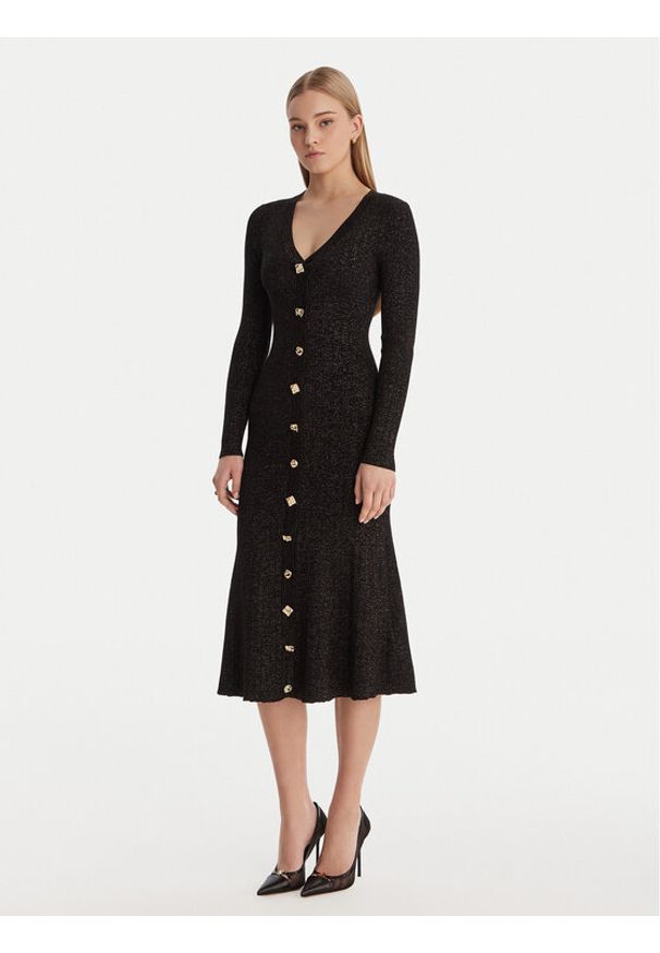 Guess Sukienka dzianinowa W6RK02 Z3700 Czarny Regular Fit. Kolor: czarny. Materiał: wiskoza