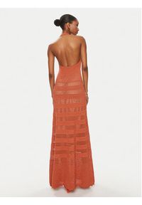 TwinSet - TWINSET Sukienka dzianinowa 241TT3112 Pomarańczowy Slim Fit. Kolor: pomarańczowy. Materiał: syntetyk, wiskoza