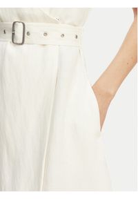 TOMMY HILFIGER - Tommy Hilfiger Sukienka letnia WW0WW48951 Biały Regular Fit. Kolor: biały. Materiał: len. Sezon: lato #3