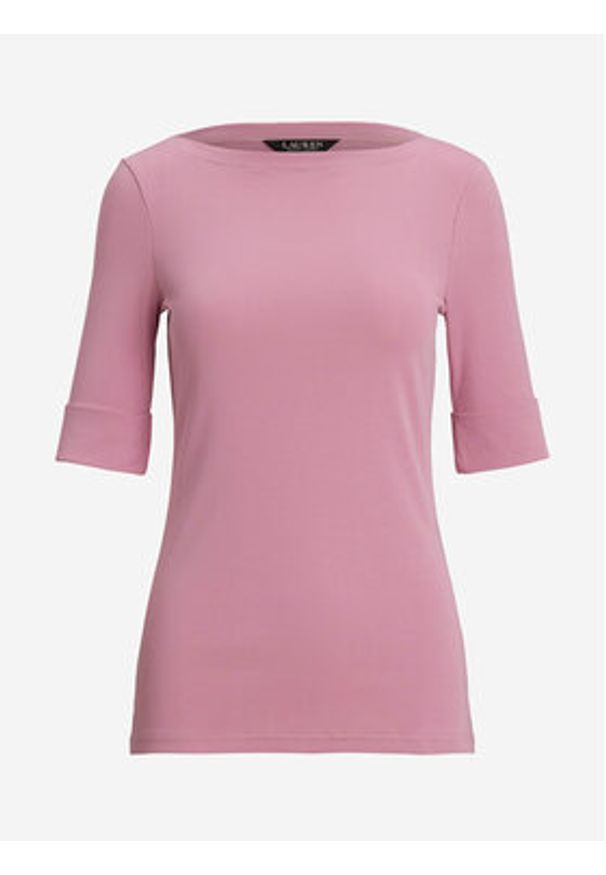 Lauren Ralph Lauren - LAUREN RALPH LAUREN Bluzka 200654963188 Różowy Slim Fit. Kolor: różowy. Materiał: bawełna