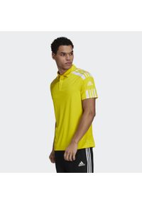 Koszulka polo do piłki nożnej męska Adidas Squadra 21 Polo z krótkim rękawem. Typ kołnierza: polo. Kolor: wielokolorowy, biały, żółty. Długość rękawa: krótki rękaw. Długość: krótkie