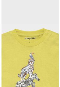 Mayoral - T-shirt dziecięcy. Okazja: na co dzień. Kolor: żółty. Materiał: bawełna, dzianina. Wzór: nadruk. Styl: casual #3