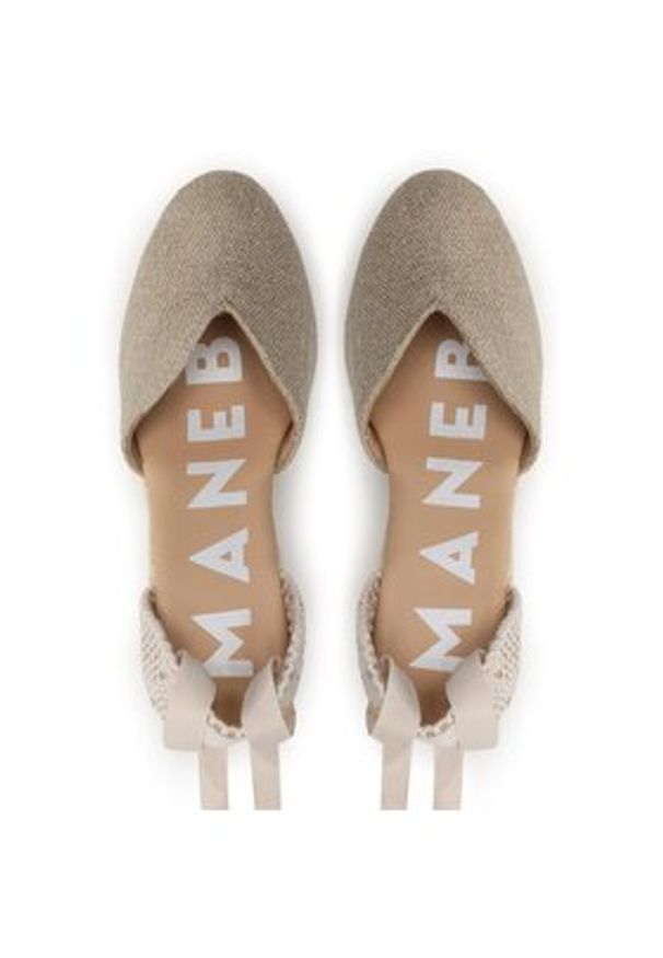 Manebi Espadryle Heart-Shaped Wedge Espadrilles O 7.1 WH Beżowy. Kolor: beżowy. Materiał: materiał