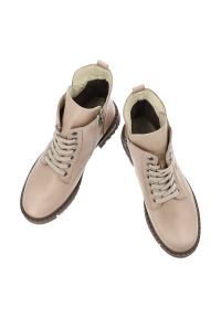 Beżowe Botki Artiker Eleganckie Skórzane Buty. Kolor: beżowy. Materiał: skóra. Styl: elegancki #3