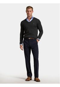 Polo Ralph Lauren Sweter 710946142003 Szary Slim Fit. Typ kołnierza: polo. Kolor: szary. Materiał: wełna #5