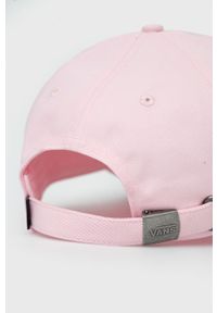 Vans czapka bawełniana kolor różowy z aplikacją. Kolor: różowy. Materiał: bawełna. Wzór: aplikacja #3