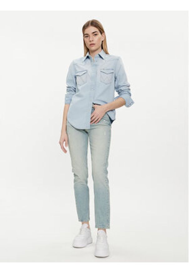 Wrangler Koszula jeansowa 112351961 Niebieski Regular Fit. Kolor: niebieski. Materiał: bawełna