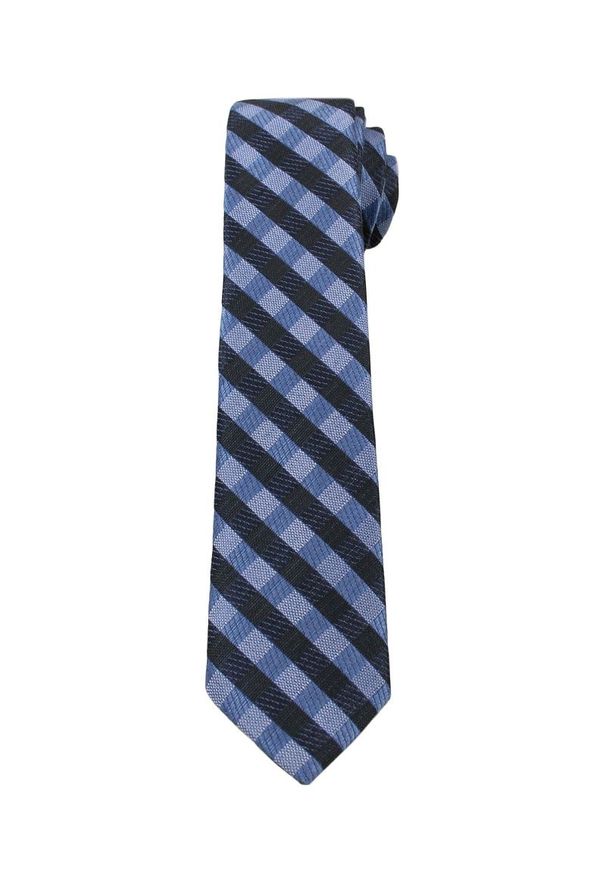 Alties - Granatowo-Niebieski Elegancki Krawat Męski -ALTIES- 6 cm, w Kratkę. Kolor: niebieski. Materiał: tkanina. Wzór: kratka. Styl: elegancki