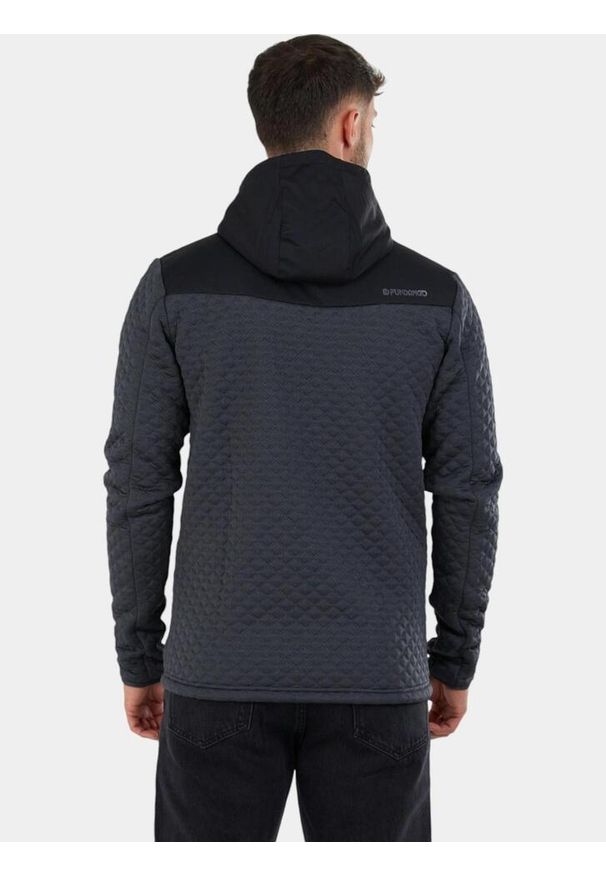 FUNDANGO - Bluza Polarowa Męska Fundango Ashford. Kolor: czarny, szary, wielokolorowy. Materiał: polar. Sport: turystyka piesza