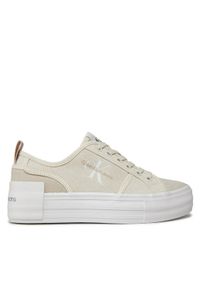 Calvin Klein Jeans Sneakersy Bold Vulc Flatf Low Cs Ml Btw YW0YW01412 Beżowy. Kolor: beżowy