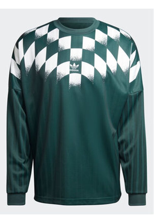 Adidas - adidas Longsleeve Rekive Graphic HK7330 Zielony Loose Fit. Kolor: zielony. Materiał: syntetyk. Długość rękawa: długi rękaw