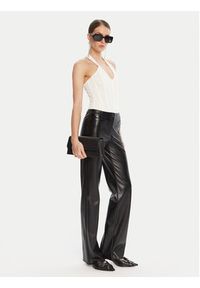 Patrizia Pepe Spodnie skórzane 8P0757 E005 Czarny Regular Fit. Kolor: czarny. Materiał: syntetyk #5