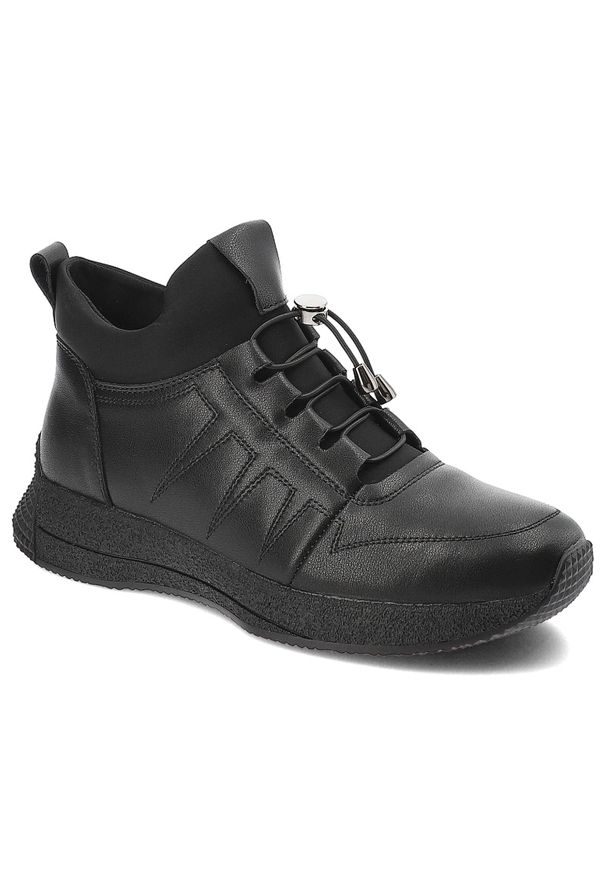 Czarne Wygodne Botki Artiker Obuwie Damskie Zapinane Na Suwak. Okazja: na co dzień. Kolor: czarny. Materiał: skóra. Styl: casual
