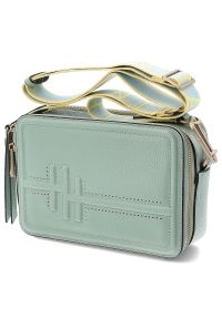 Zielona Torebka Hispanitas Modne Listonoszka Damska. Kolor: zielony. Dodatki: z frędzlami. Materiał: z tłoczeniem, skórzane. Styl: casual, elegancki #6