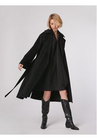 Simple Płaszcz przejściowy PLD502-01 Czarny Relaxed Fit. Kolor: czarny. Materiał: syntetyk #11