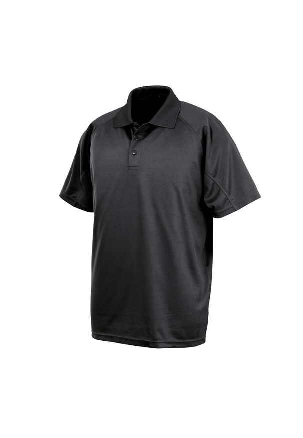 SPIRO - Koszulka Polo Dla Dorosłych Unisex Performance AirCool. Typ kołnierza: polo. Kolor: czarny