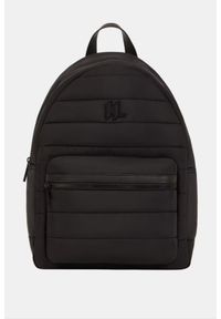 Karl Lagerfeld - KARL LAGERFELD Czarny plecak męski na laptopa z monogramem. Kolor: czarny. Styl: casual, elegancki #1